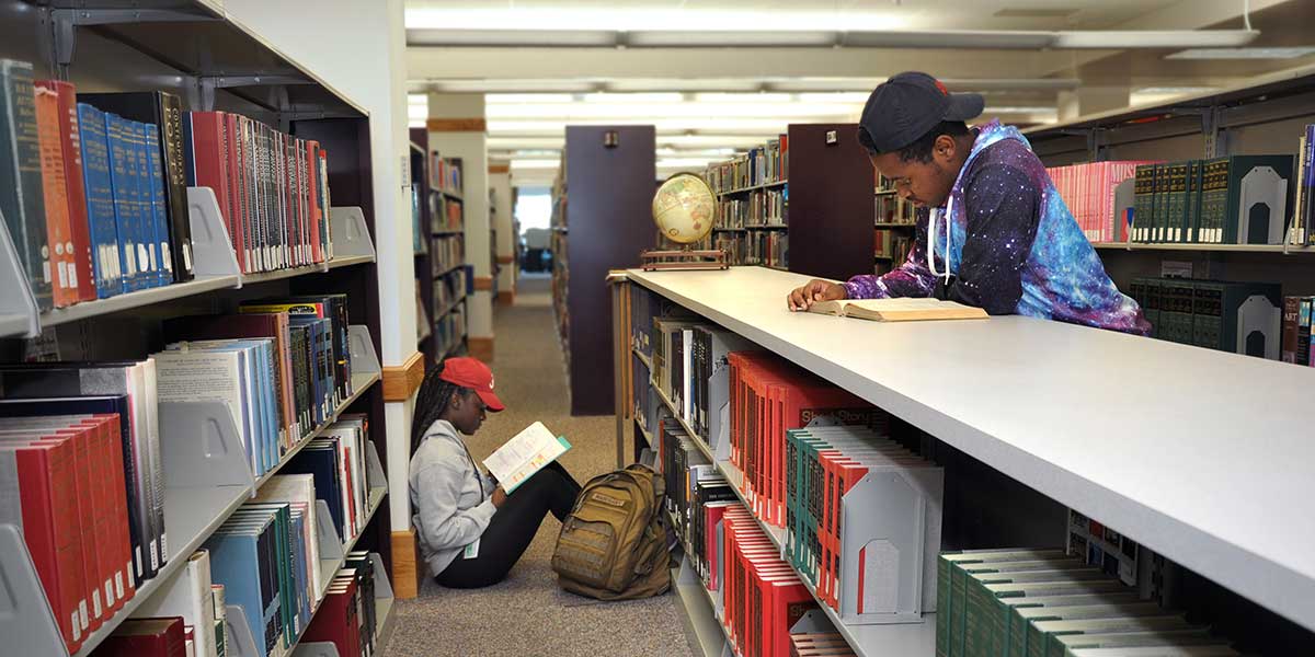 Library - students in reference