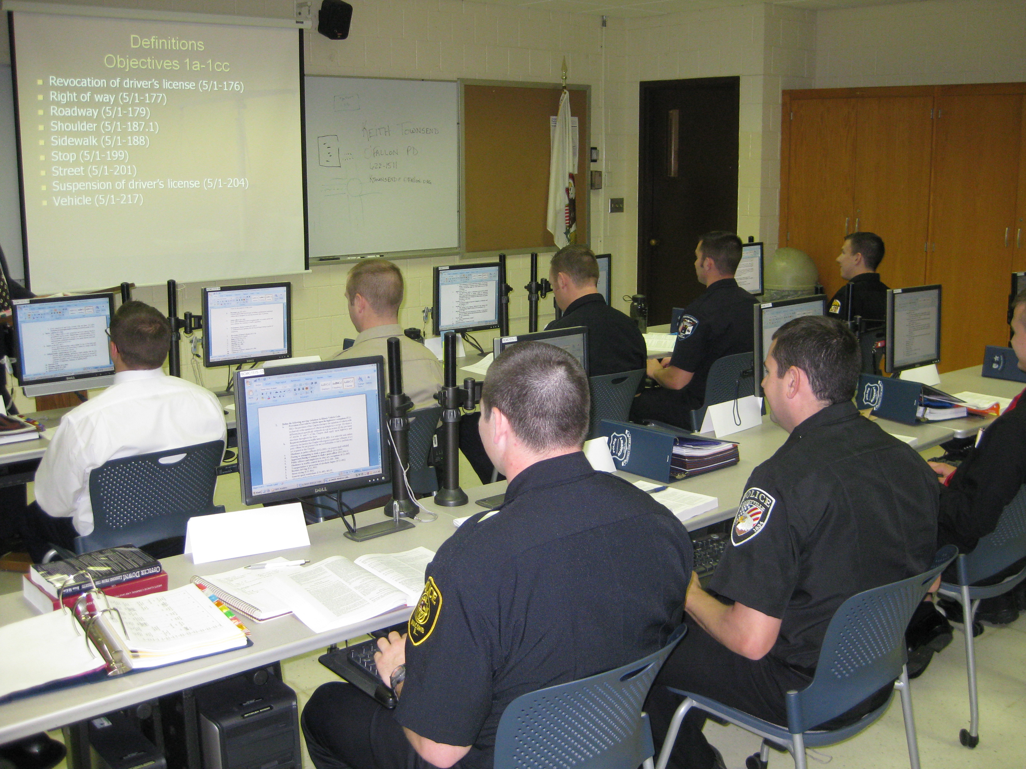 SWIC Police Academy students in class
