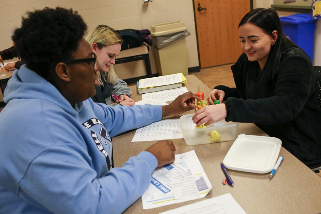 Early Childhood Education students prepare tests as part of the program