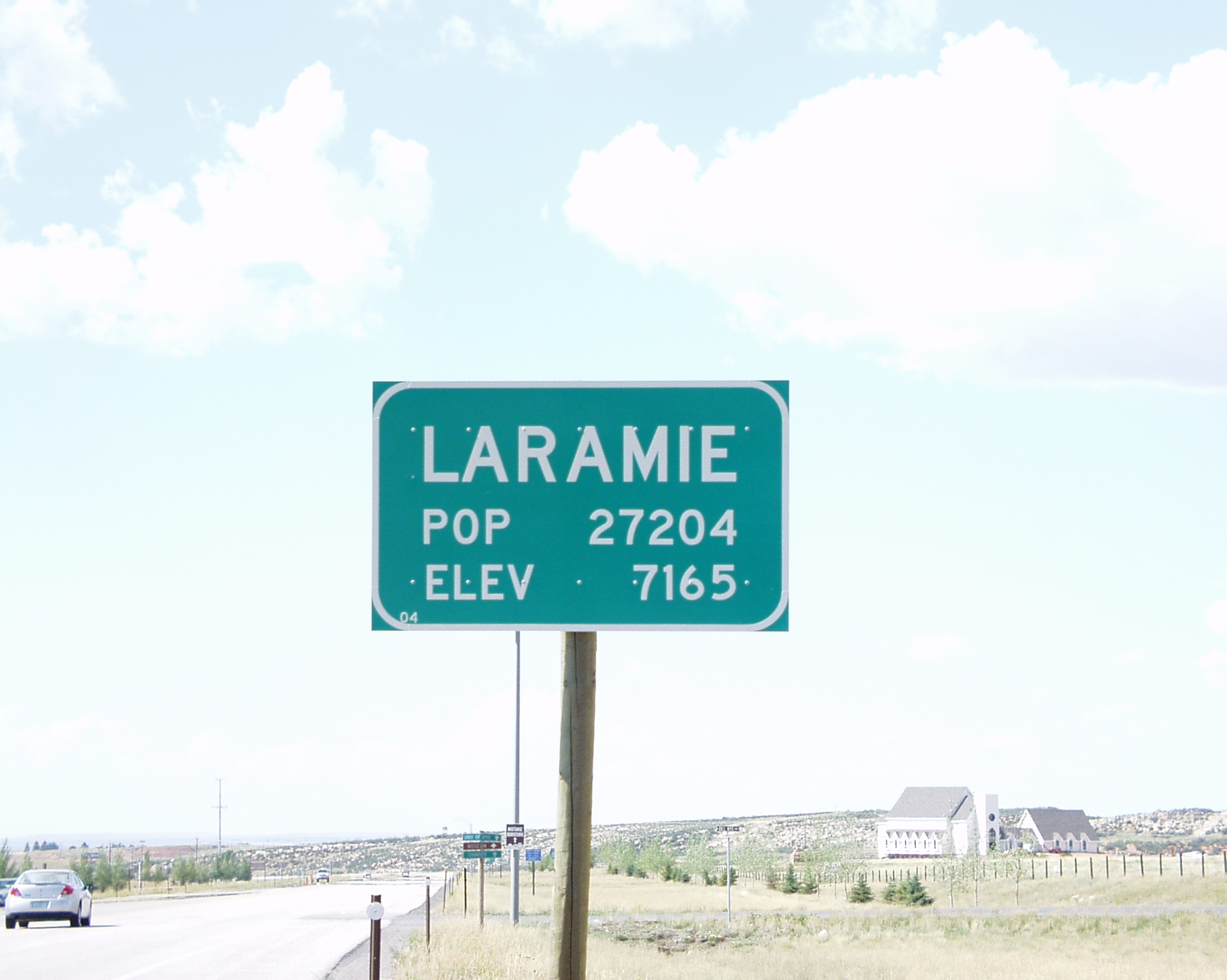 Laramie Wyoming Population Sign