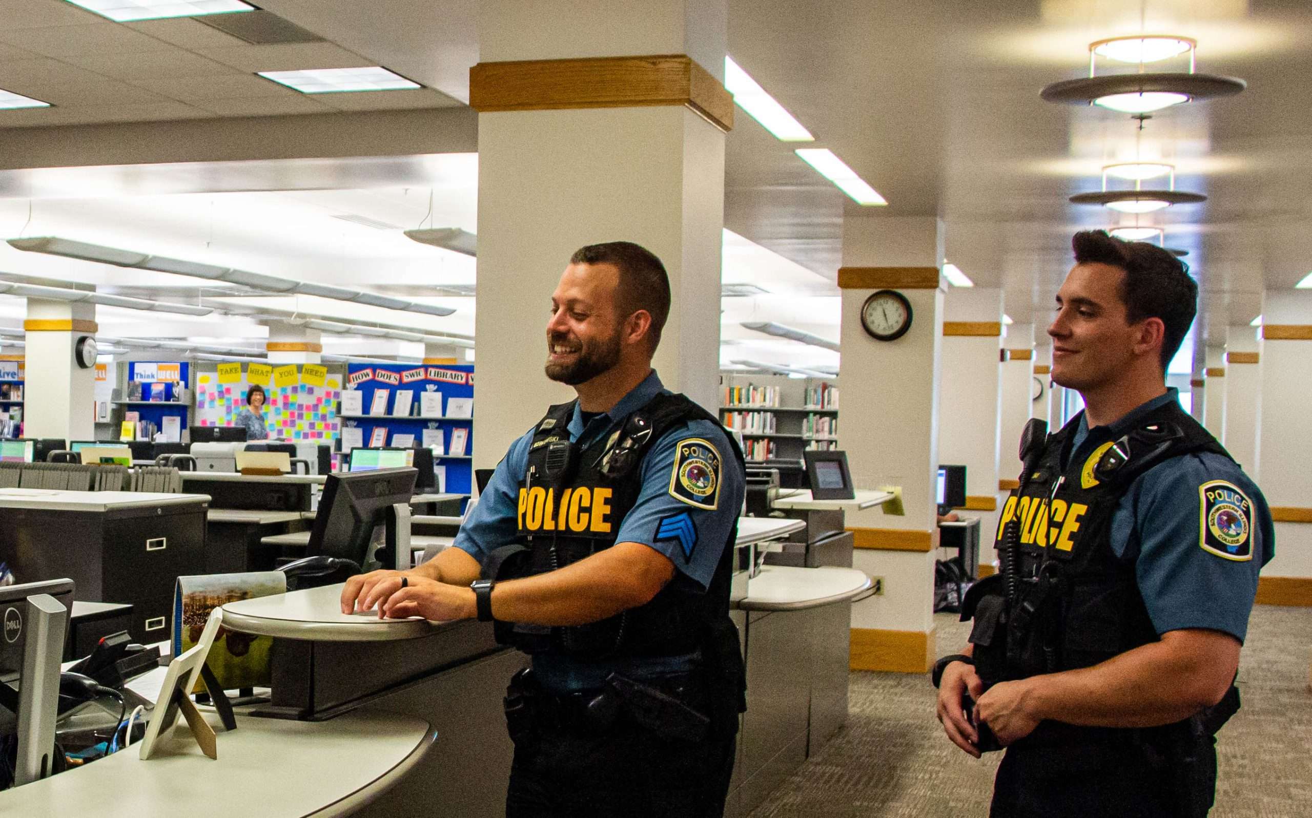 Public Safety visiting Belleville Campus Library