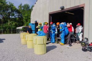 Fire Science Hazardous Materials training people getting geared up for training