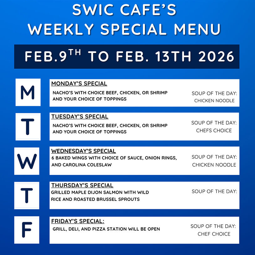 Belleville MC Cafe Weekly Specials 2/9/26