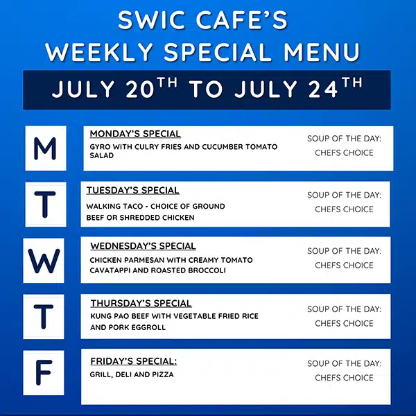Belleville MC Cafe Weekly Specials 7/20/26