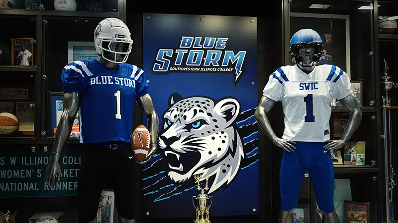 SWIC Football Uniforms on mannequins